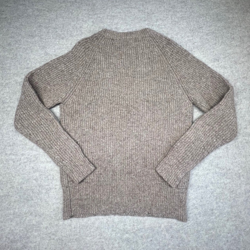 Boston Traders Sweater Mens Large Tan Wool Blend Ribbed Knit Crewneck Raglan - Picture 2 of 10